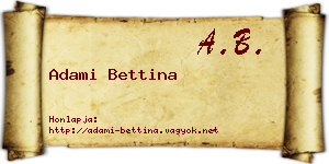 Adami Bettina névjegykártya
